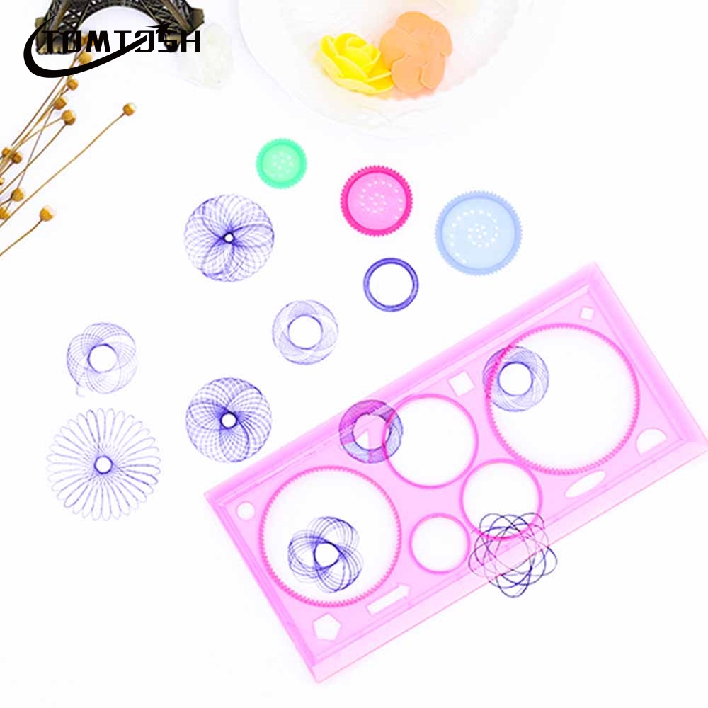 TOMTOSH 1 Pcs/Set Spirograph Geometric Ruler Learning Drawing Tool Stationery For Student Drawing Set