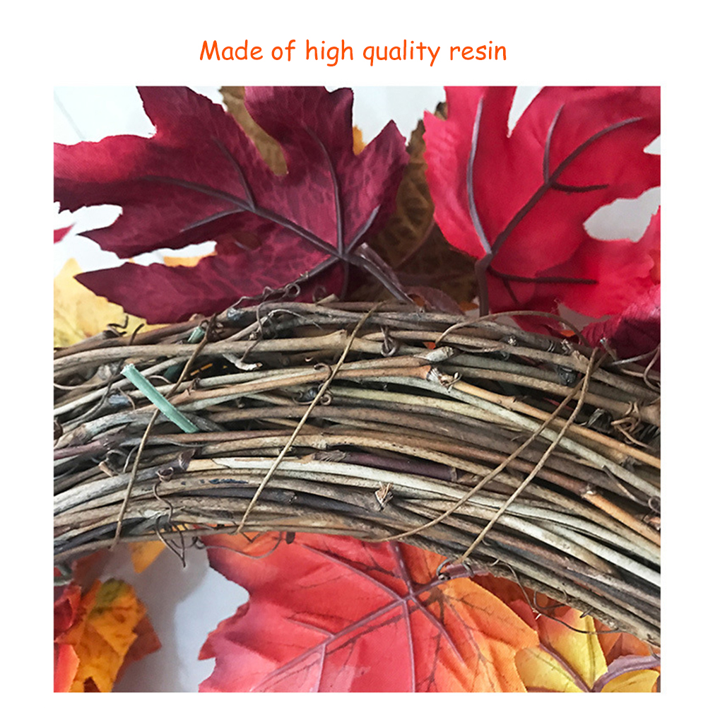 Guirnalda de Hojas de arce Artificial simulado, 30CM, guirnalda de hoja de arce de calabaza y bayas, decoración de pared para puerta, hogar, Navidad y Halloween
