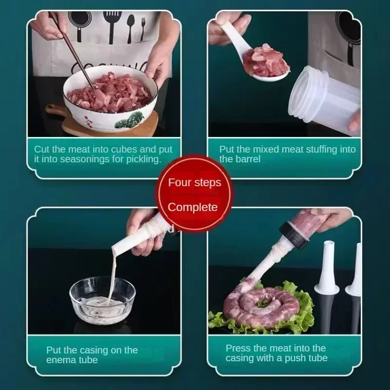 Máquina Manual de llenado de salchichas, embutidor de carne, máquina para hacer salchichas, herramientas caseras para salchichas, suministros de cocina