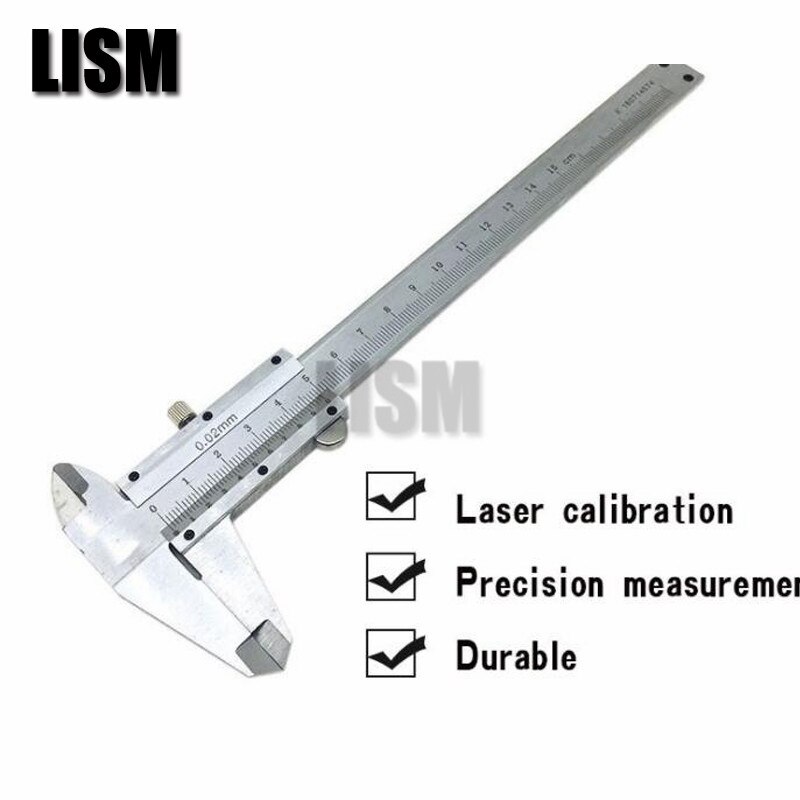 70mm 100mm 150mm 200mm 300mm Mini Vernier Caliper steel Hardened Metric Machinist vernier caliper thickness gauge micrometer: 150MM