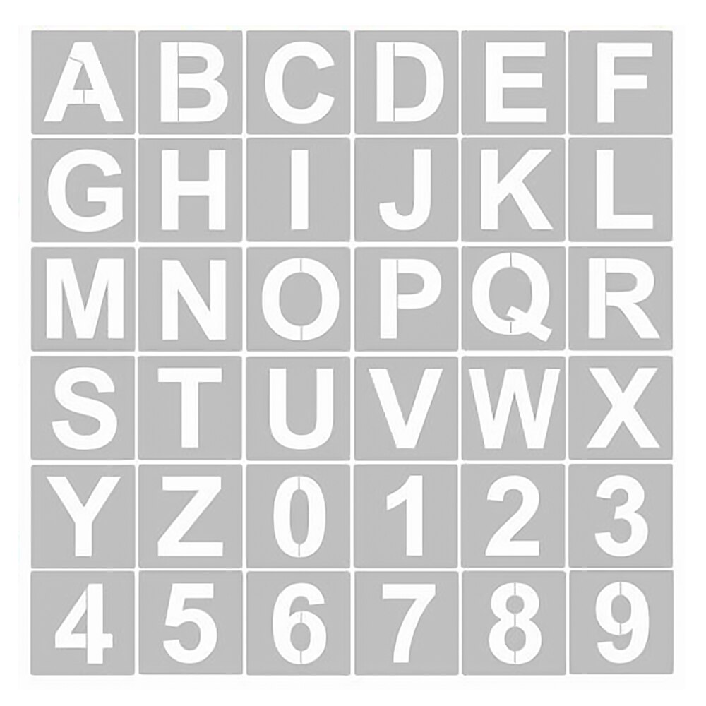 Letter Number Stencils for Painting on Wood Reusable Plastic Art Letter Stencils Kit DIY Letter Hollow Wall Painting Decoration: A