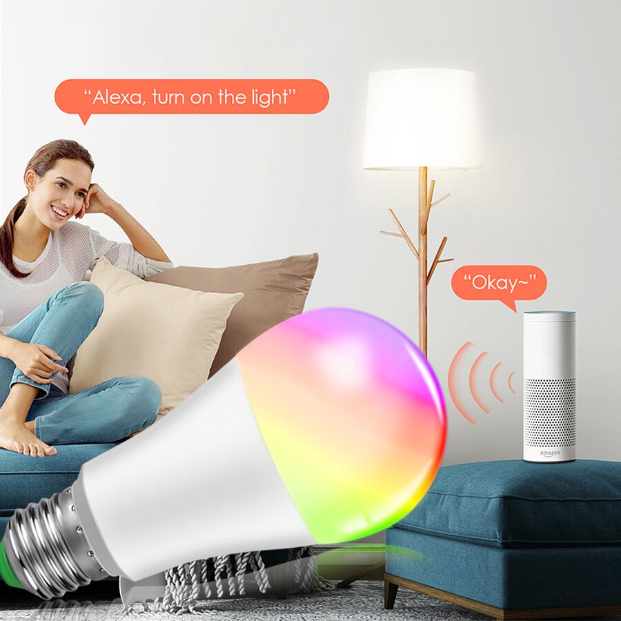 Cozylife – ampoule connectée Wifi E27, lampe Led 15W RGB blanche, 220/110V, contrôle vocal, éclairage pour la maison, Alexa et Google Assistant