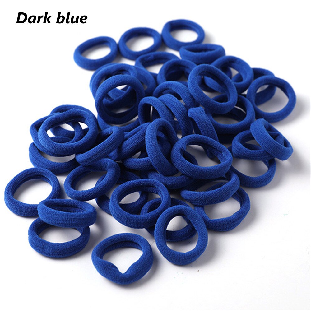 50pcs No-damage Hair Ropes Mini Elastic Rubber Hair Bands for Women Seamless Hair Ties Ponytail Holders Hair Accessories: Dark blue