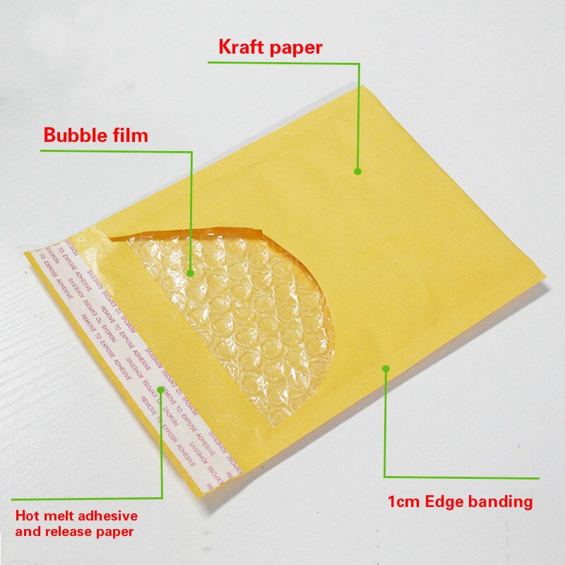 10pc/ parti kraftpapir boble kuverter poser polstret mailers kuvert med boble mailing emballage pose opbevaring