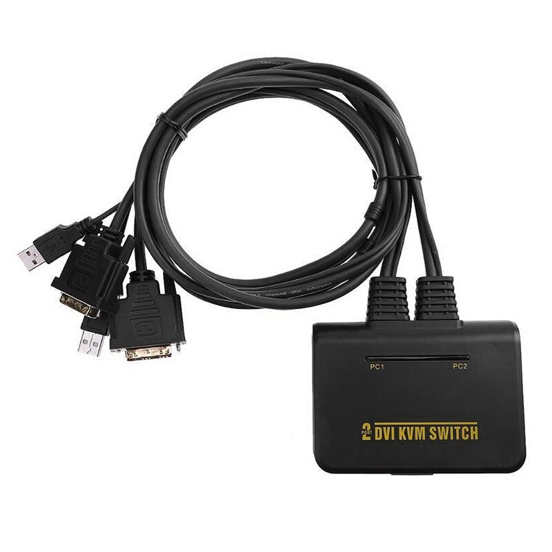 2 Port KVM DVI Switch USB 2.0 DVI KVM Converter Switcher o Video Monitor Computer