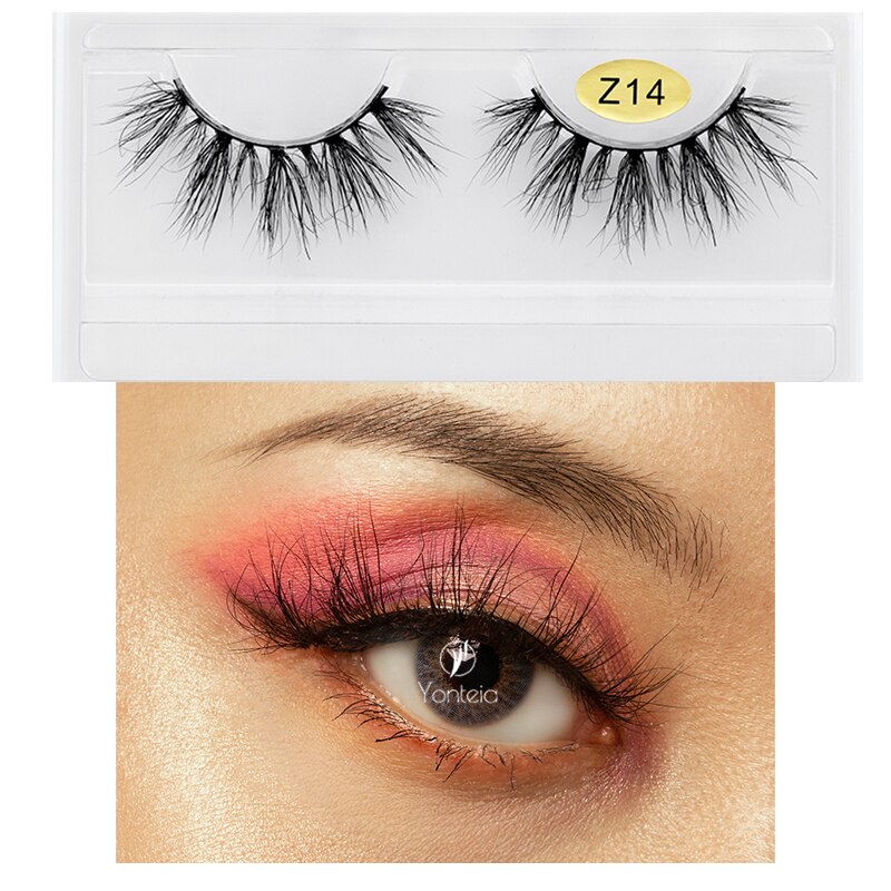Mink lashes 3d mink eyelashes Natural long real mink Cruelty free 100% Handmade Natural eye lashes Mink eyelashes: Z-14