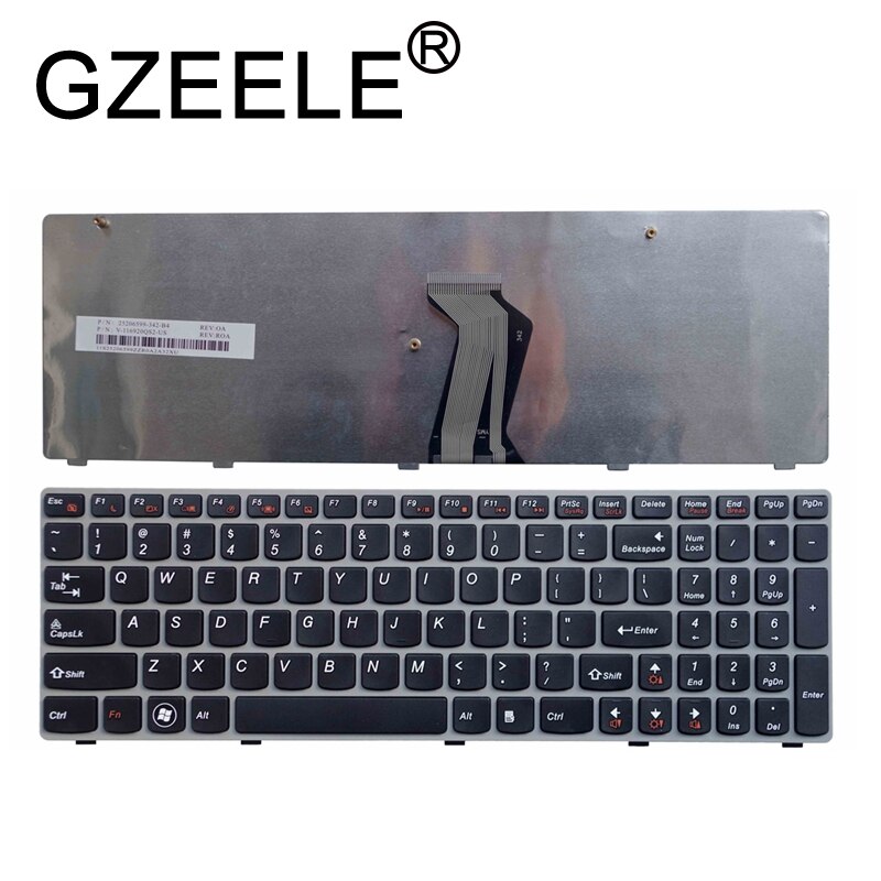 GZEELE inglés nos teclado para Lenovo G580 Z580 G580A V580A Z580A G580AH G580AM G580G G585 G585A G585AR B580 G590 con marco