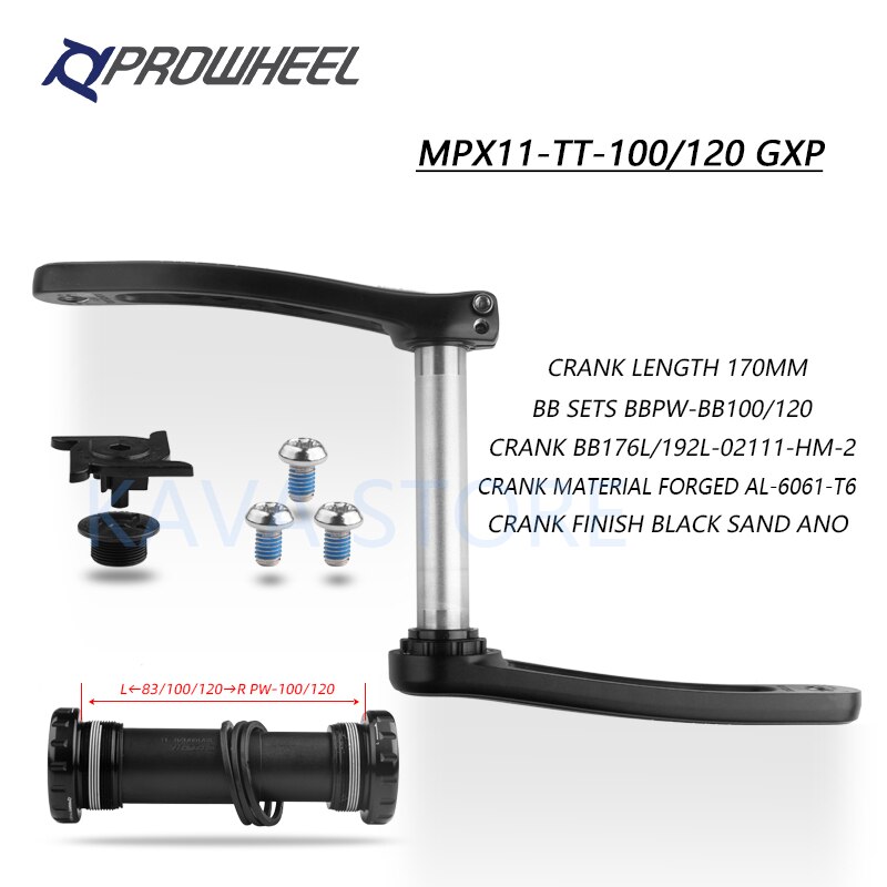 PROWHEEL Bicycle Crank Set 170MM Snow Bike Crank-set CLAW-TT MPX-11-TT Fatbike Parts Bottom Bracket Aluminum Alloy