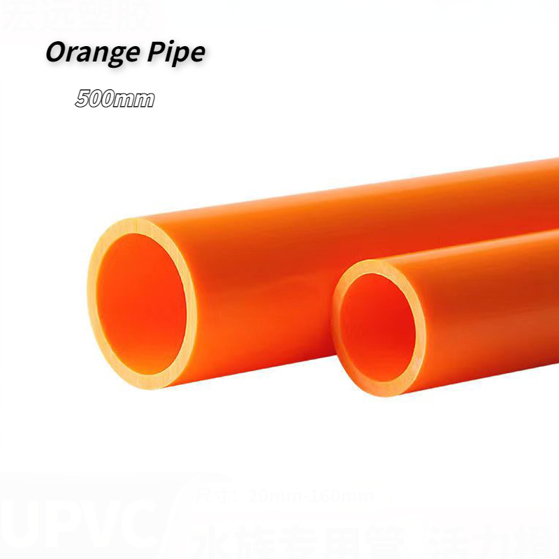 1 pièces longueur 200mm 500mm Pvc Orange tuyau d'eau diamètre extérieur 20mm ~ 50mm UPVC plastique creux tuyau d'eau Aquarium eau accessoires: Or / 1/2 ''