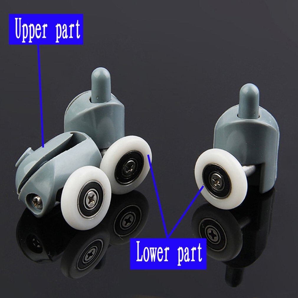 Kabiny prysznicowe w górę iw dół jednokołowy nylon odbijający koło szklane drzwi przesuwne