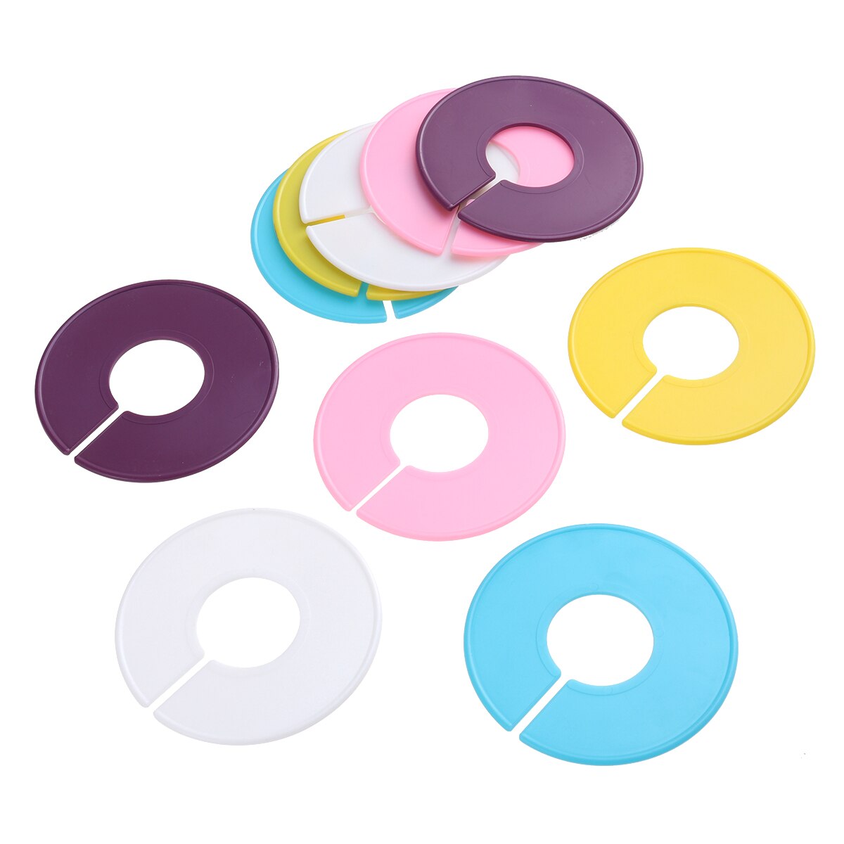 30 Pcs Plastic Clothing Size Dividers Round Closet Dividing Rings Convenient Clothes Sorting Ring (Mixed Patter)
