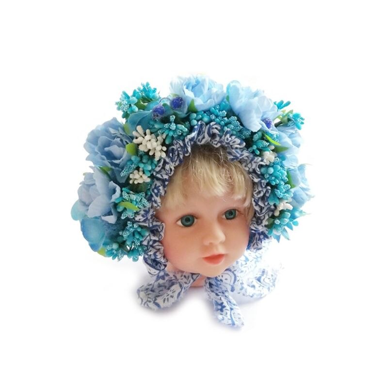 Flowers Florals Hat Newborn Baby Photography Props Handmade Colorful Bonnet Hat: 6
