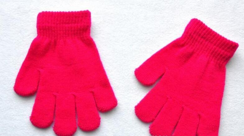 Baby kid handsker strikkede handsker efterår vinter helfinger strikkede goves vanter: Rose