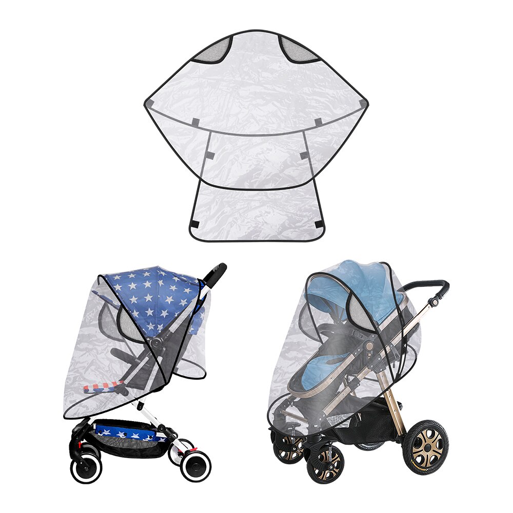 Universal Transparent Waterproof Rain Cover Baby Stroller Raincover Wind Dust Shield Baby Stroller Pushchair Pram Rain Cover