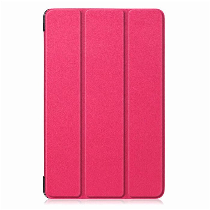 Light weight Ultra Slim 3-Folding Smart Magnetic Case For Samsung Galaxy Tab A 10.1 SM-T510 SM-T515 10.1 inch Tablet Cover: rose red-ka si te