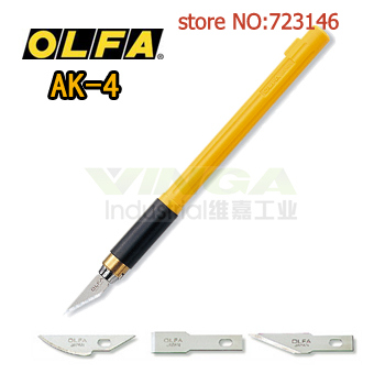 MADE IN JAPAN OLFA art knife AK-4 with 3pcs blades ANDE Blade OLFA KB4-WS KB4-R KB4-F KB4-S