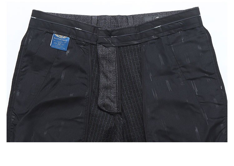 Rutete kjole bukser herre stretch grå klassisk løse rett formelle kontorbukser business størrelse 38 40 dressbukse