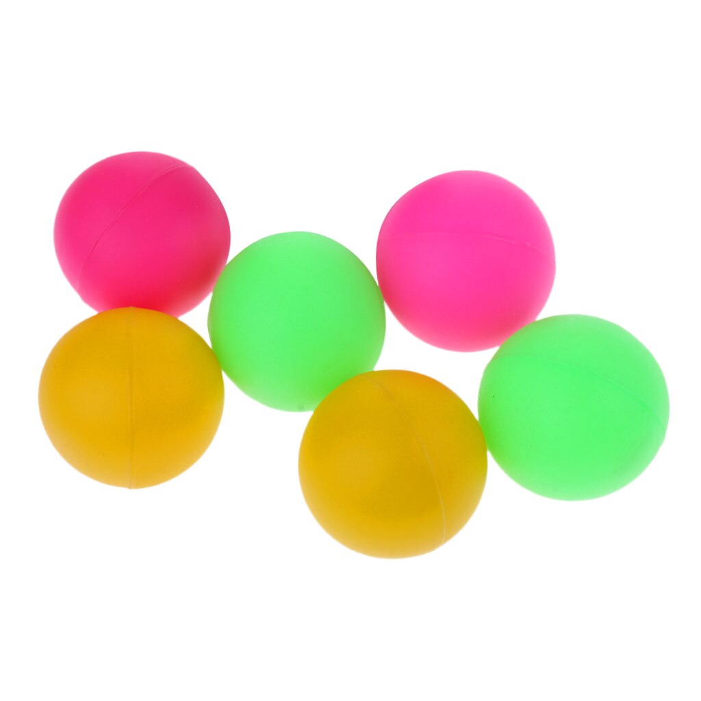 6 stk 36mm bordtennisbolde / club beer pong / assorteret farve kattebolde  - 2 type