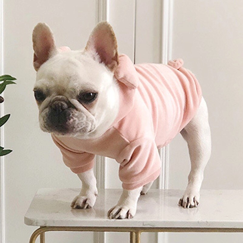 Grappige Franse Bulldog Leuk Varken Vorm Fluwelen Hoodies Hond Kleding Voor Kleine Honden Huisdieren Kleding Yorkie Pug Corgi Kostuum ZZC03