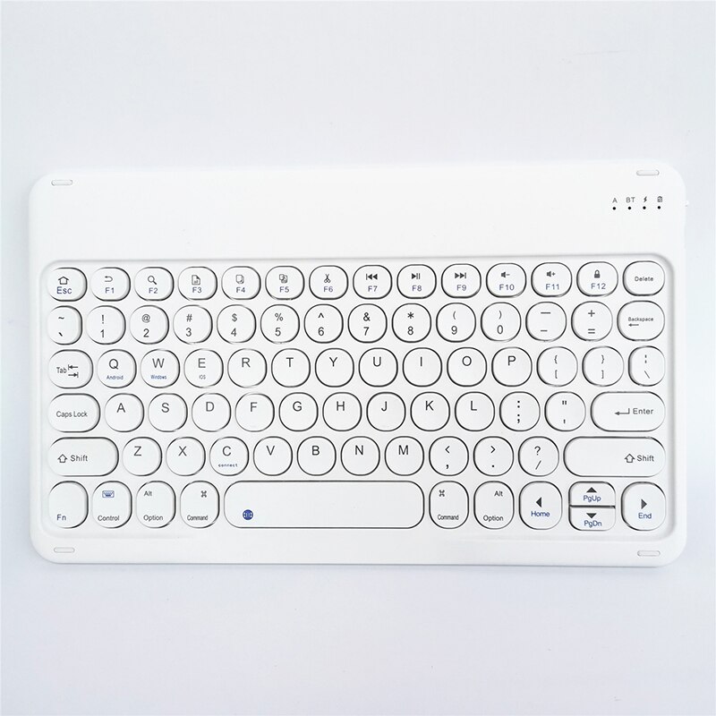 Für Samsung Galaxy Tab A7 10,4 S6 Lite Tastatur Runde Kappe Vintage 10 inch Tastatur für Huawei/Xiaomi/iPad Magnetische Tastaturen: white