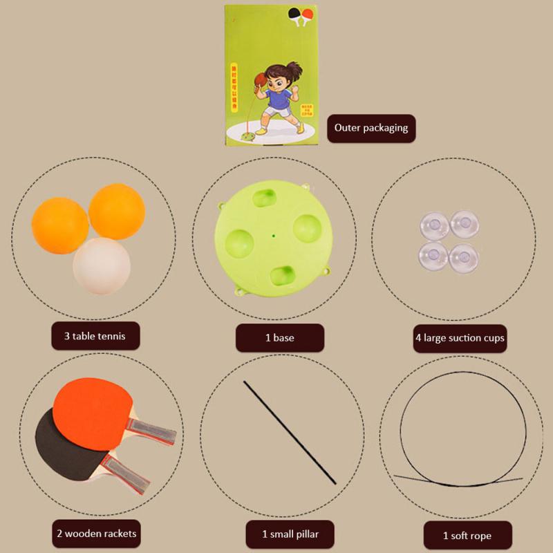 Table Tennis Ping Pong Training Robot Household Suction Cup Table Tennis Training Device Soft Shaft Training Machine