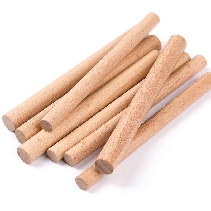 Varillas de espiga de madera Natural sin terminar, palos de madera maciza para macramé, artesanía, espiga duradera, modelo de construcción, herramienta de carpintería