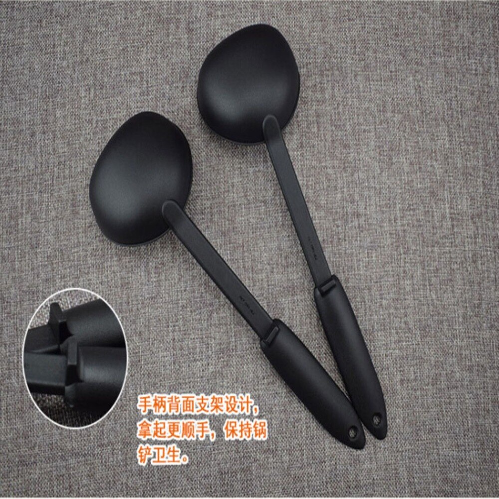 Cuisine soupe cuillère ustensiles de cuisine Nylon louche cuillère couleur noire cuisine cuisson louche pour servir soupe ustensile outils accessoires