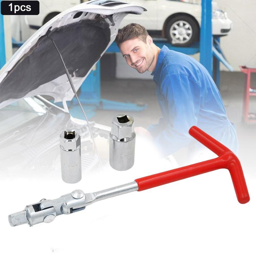 Kit Universal de llave de bujía de doble uso con mango en T para coche, herramienta para quitar bujías y juntas de instalación