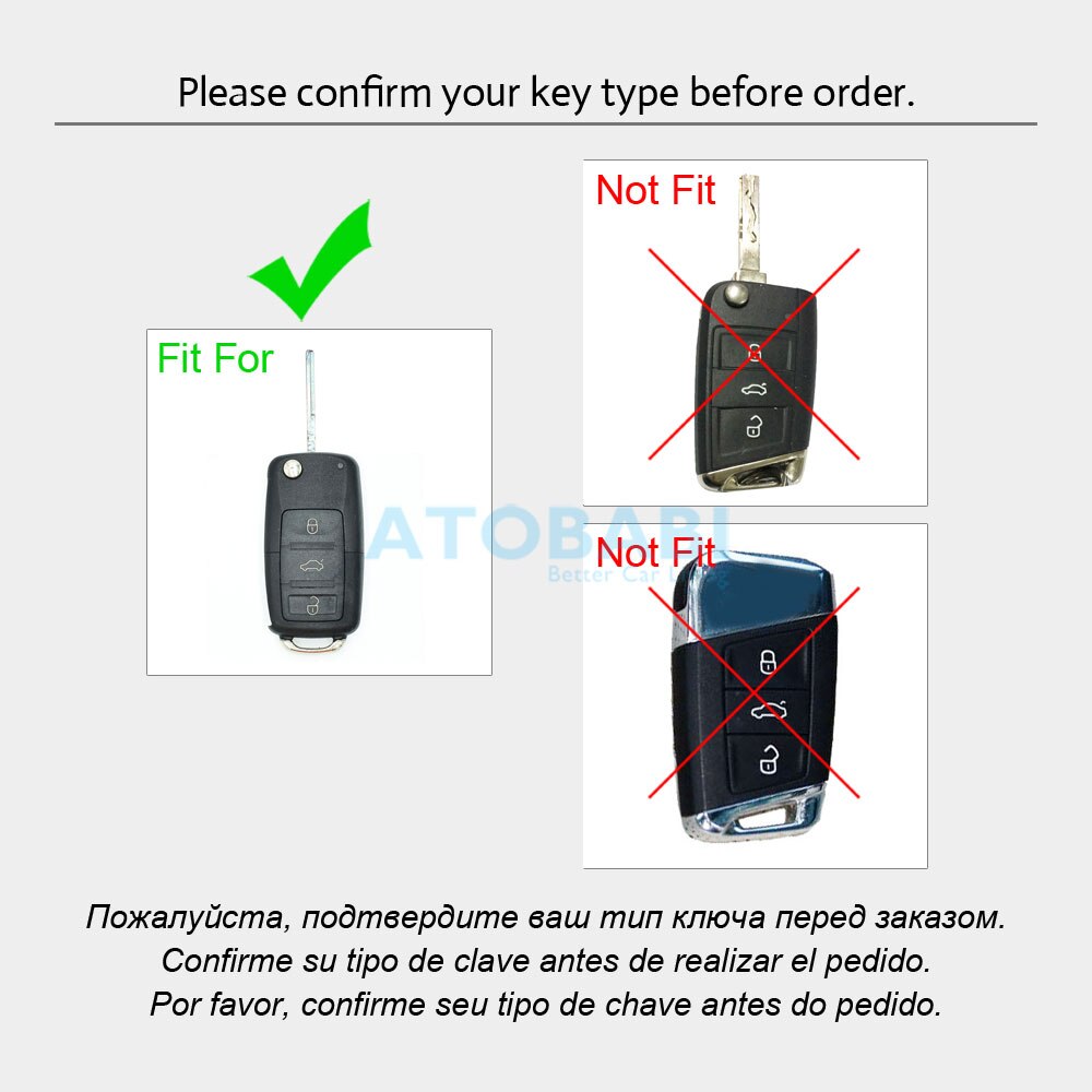 Housse de clé de voiture en cuir pour VW Volkswagen Golf 6 Polo Passat Seat Ibiza Leon Skoda Octavia Fabia 3 boutons étui de télécommande pliable
