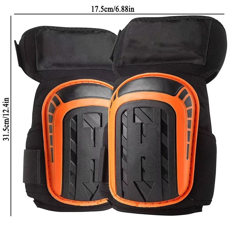 Gelkniebeschermers voor werk en tuinieren – Heavy Duty professionele kniebeschermer met EVA-schuim en GEL-kussen voor de bouw, beton: Bruin