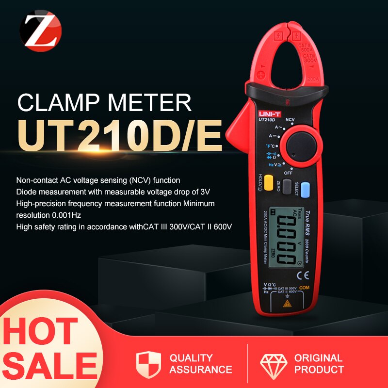 UNI-T True RM Digitale Klem Meter UT210E Capaciteit Tester Non Contact Multimeter UT210B AC/DC Diode hoge precisie Meter