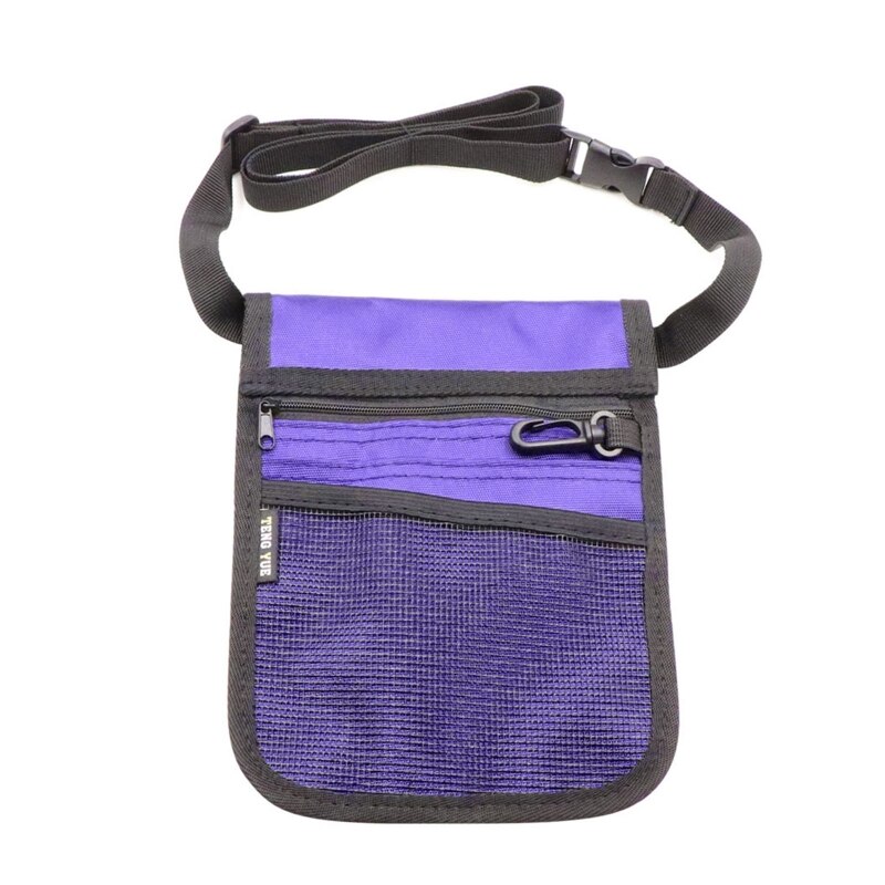 Multifunksjons fanny pack pleiebelte organiser håndveske for kvinner sykepleier midje skulderveske dame uformell crossbody messenger bag: Lilla