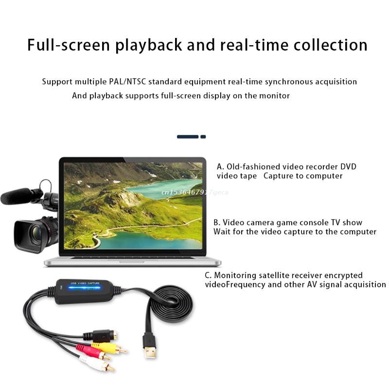 Video Capture Card Apparaat, USB2.0 Adapter Grabber Vhs Videorecorder Tv Naar Dvd Converter Ondersteuning Windows7/8//Xp/Vista Pc