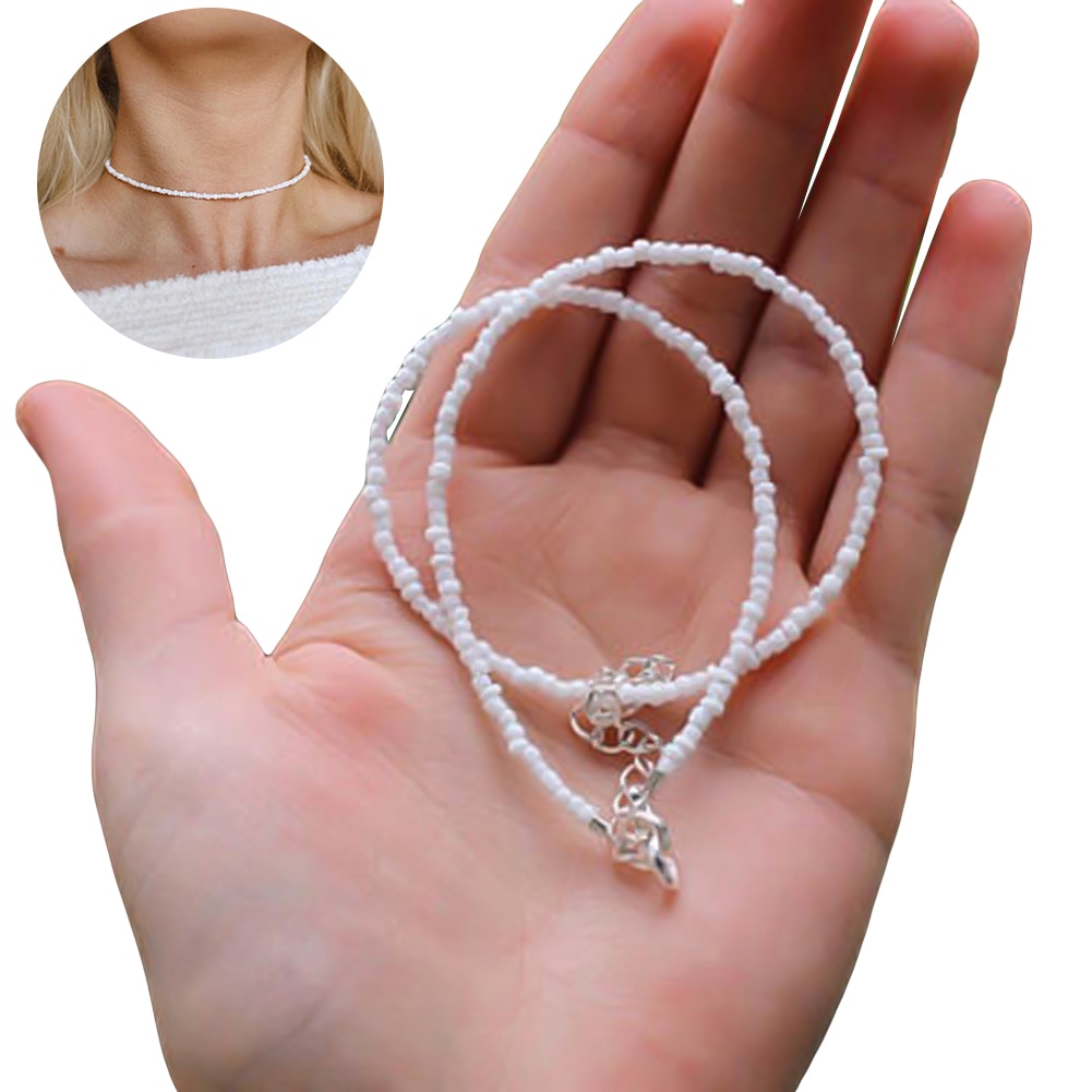 Einfache Halskette Frauen halsreif Frauen Perlen Halsband Halskette Sommer Strand Schmuck Geburtstag Kette Schmuck Frauen Schmuck