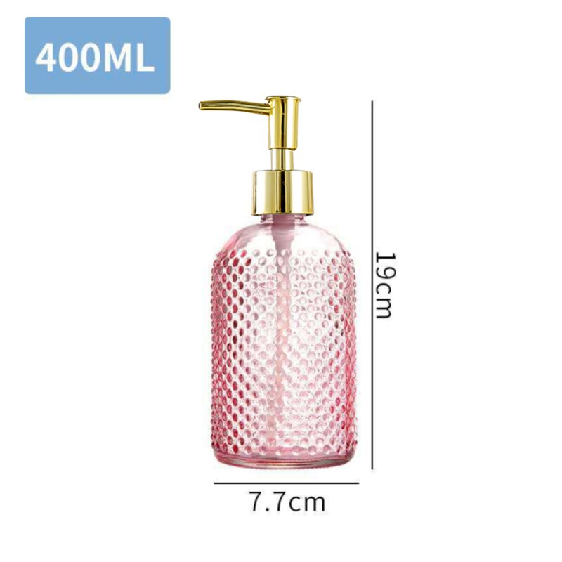 Clear Soap Dispenser Bottle Refillable Liquid Hand Soap Shampoo Dispenser for Bathroom Kitchen: Pink
