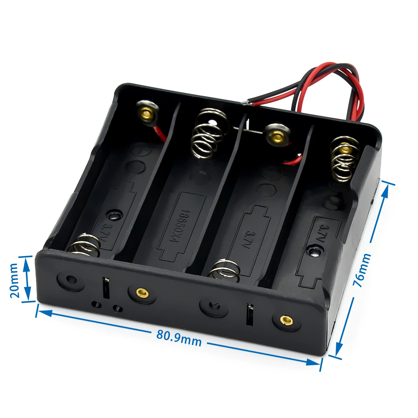 18650 Batterij 1/2/3/4 DIY lithiumbatterijhouder / 18650 batterijhouder / 1/2/3/4 kabel: Grey