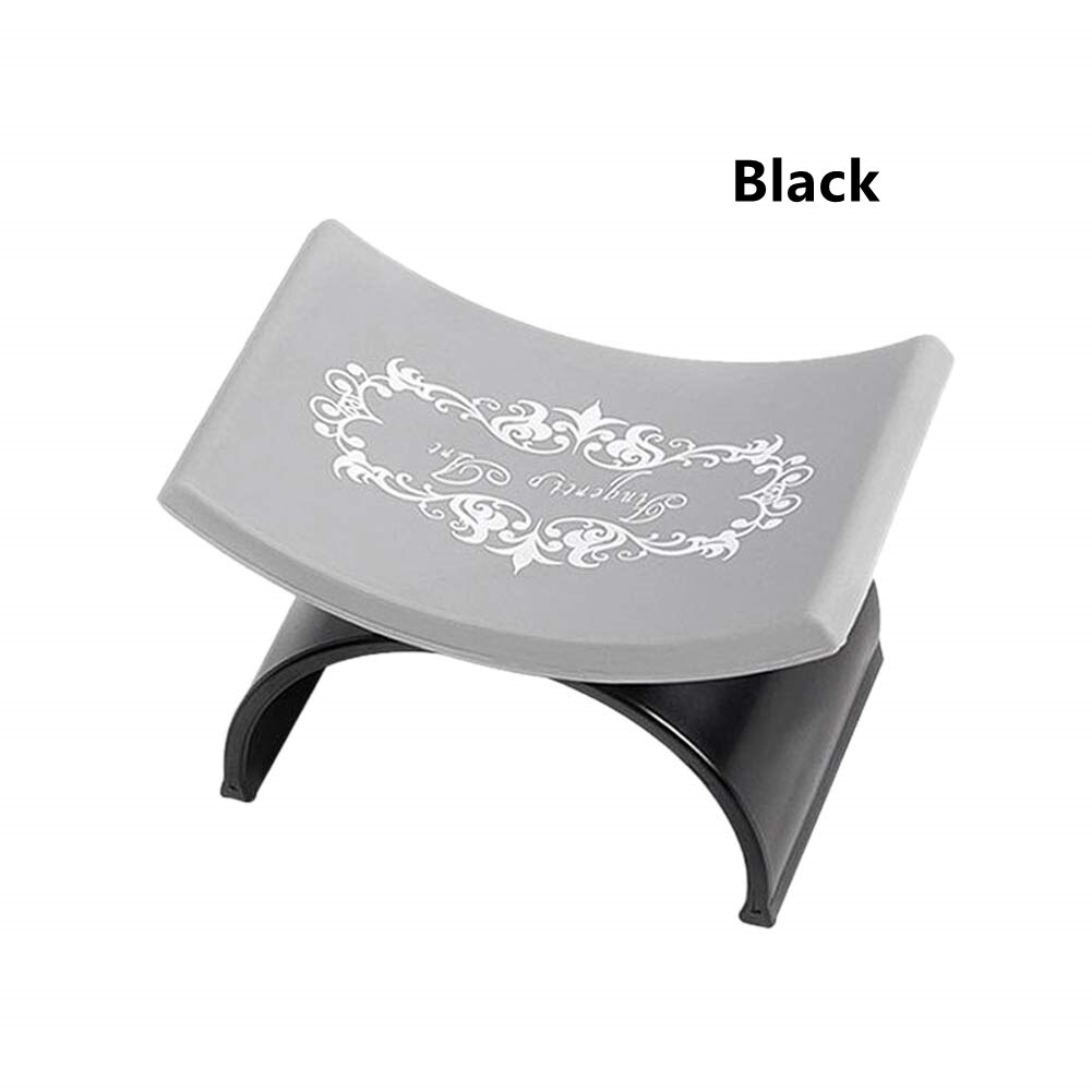 U-Vormige Siliconen Nail Tafel Hand Kussen Houder Wasbaar Draagbare Mat Pad Nail Art Salon Manicure Salon Tool Nail apparatuur: Black
