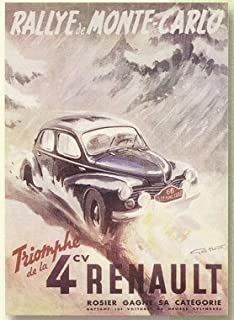 Metal Tin Sign Renault 4cv Salon De Automobile Pub Home Vintage Retro Poster Cafe: Burgundy / 40x30cm