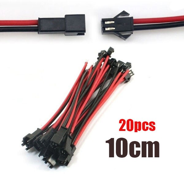 20pcs/set Male to Female Plug Terminal Wire Connector Terminal Line for LED Downlight Ceiling Lamp: 10cm