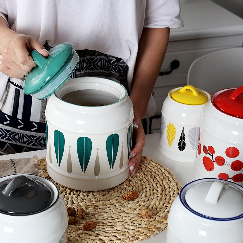 Japanischen stil Keramik Gläser, Haushalt Lebensmittel Lagerung Gläser, Versiegelt Gläser, Küche Kaffee Zucker Gläser, getreide Lagerung Tanks, Tee Gläser