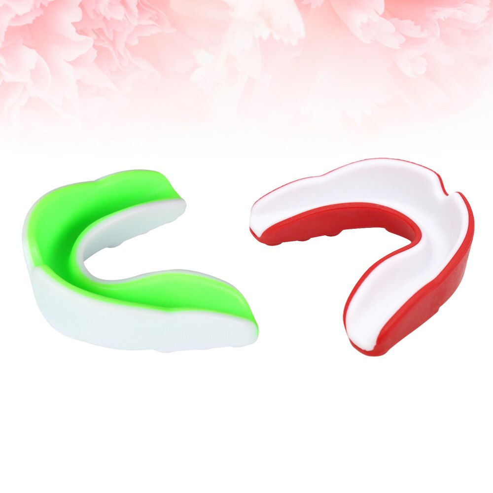 1 Pc Volwassen Gebitsbeschermer Sport Mouth Guard Tanden Bretels Protector Gum Shield Voor Sport Boksen Voetbal Hockey Rugby (Rood wit St