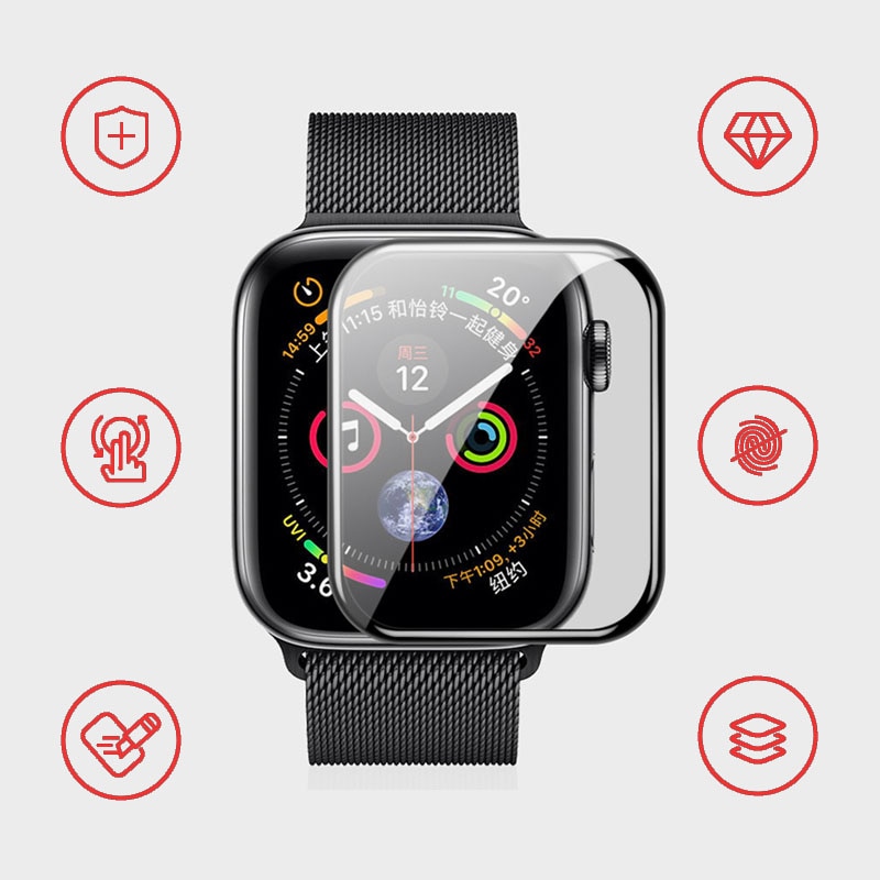 3D Volle Abdeckung Screen Protector Für Apple Uhr 5 4 3 40MM 44MM Nicht Gehärtetem Weichen Glas Film für iwatch 5 Smart Uhr zubehör