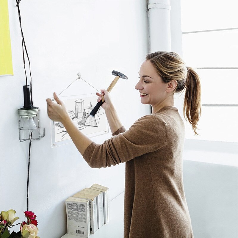 8X12 in Acrylic Picture Frames Wall Mount Photo Frame Frameless Clear Floating Frame for Document Certificate Artwork