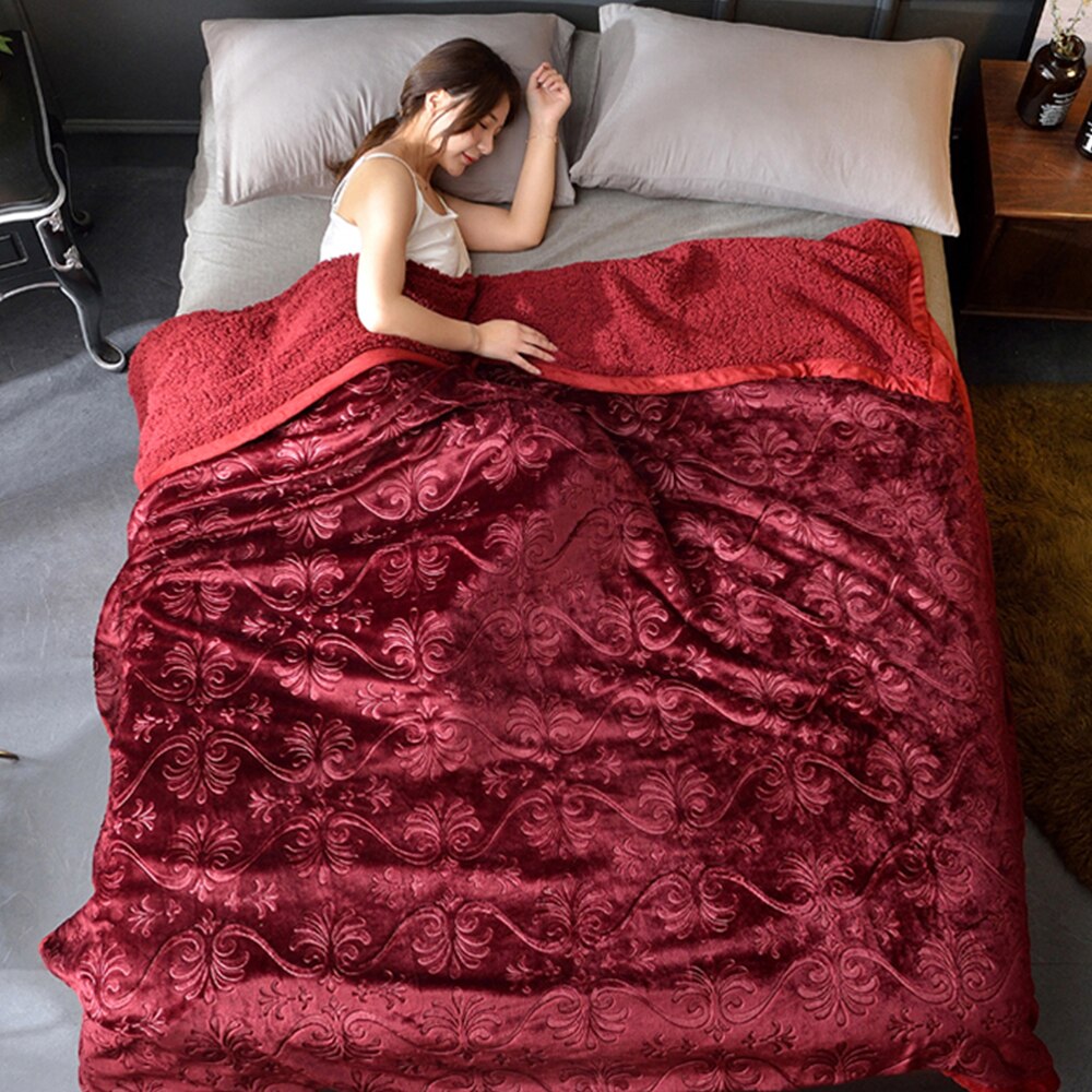 Fourrure floue corail polaire jeter couverture doux tapis hiver drap couvre-lit pour lit canapé salon lavage mécanique