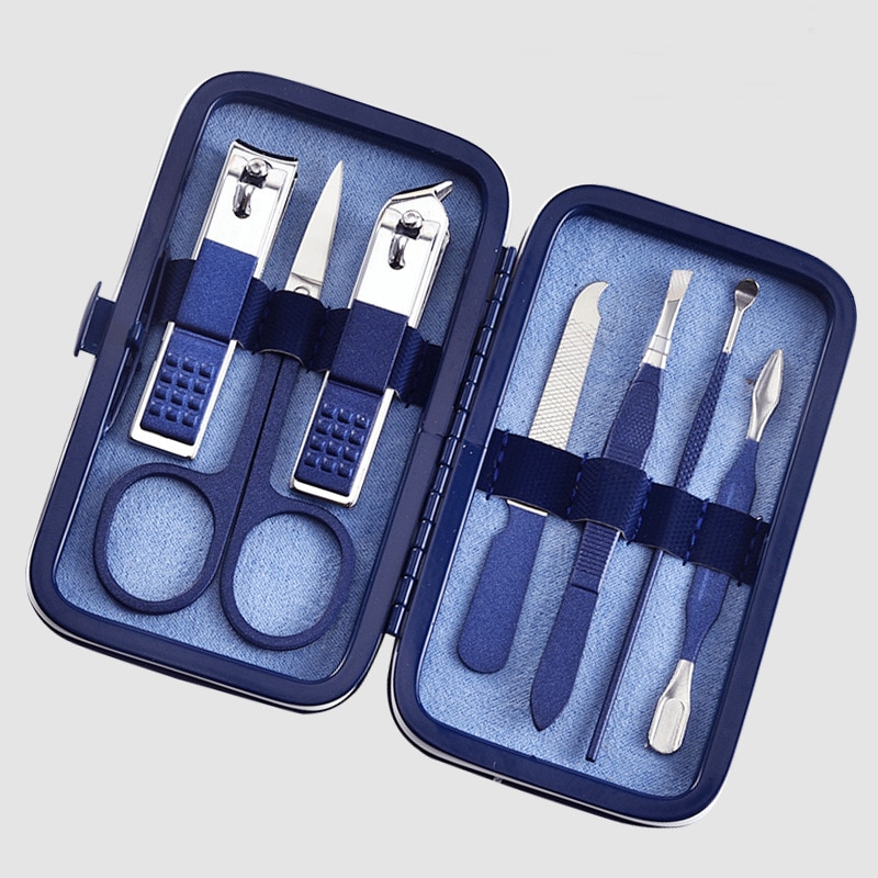 Nagelklippare hushålls blå nagelsax pincett pedikyr kit nagelkonst kit manikyr verktyg skönhetsset