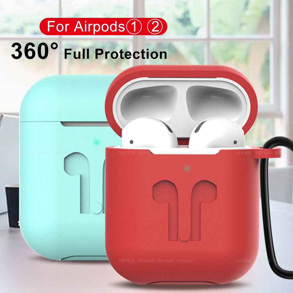 Silicone Headphone Set Anti-fall Belt Hook Case Thin Case with Hanging Buckle Earphone Headset Box for Apple Airpods 1 2