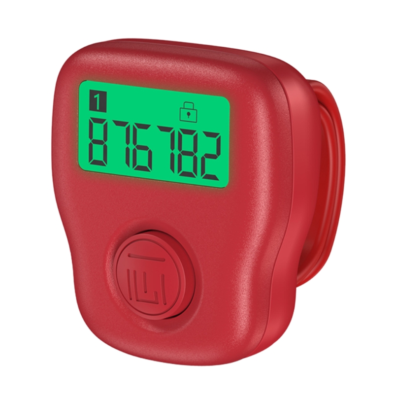 6 digitale LED elektronische vingerklikker Tasbih Handheld Ring Lap Counter Event Clicker Tally Finger Counters: Rood