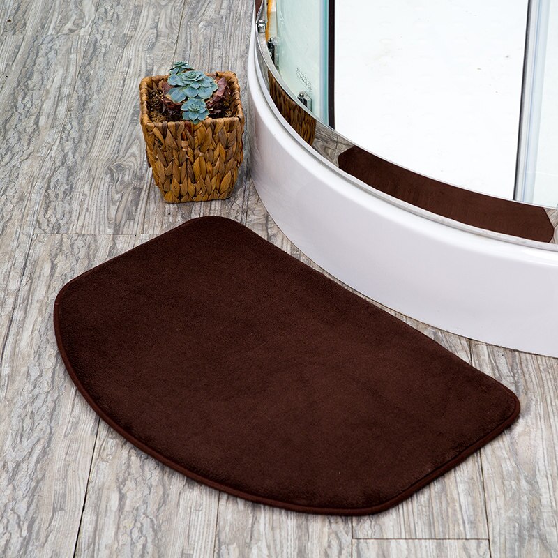 Halfronde badmat tapijten voor toilet badmat antislip tapijt deurmat vloerkleed badmat waterabsorptie wc tapijten: Koffie