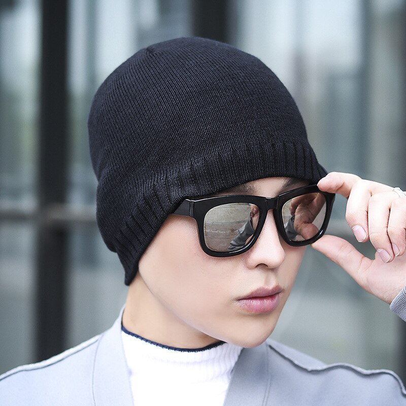 Gorro de lana merina australiana para hombre, gorro ligero y cálido con Calavera, 100%