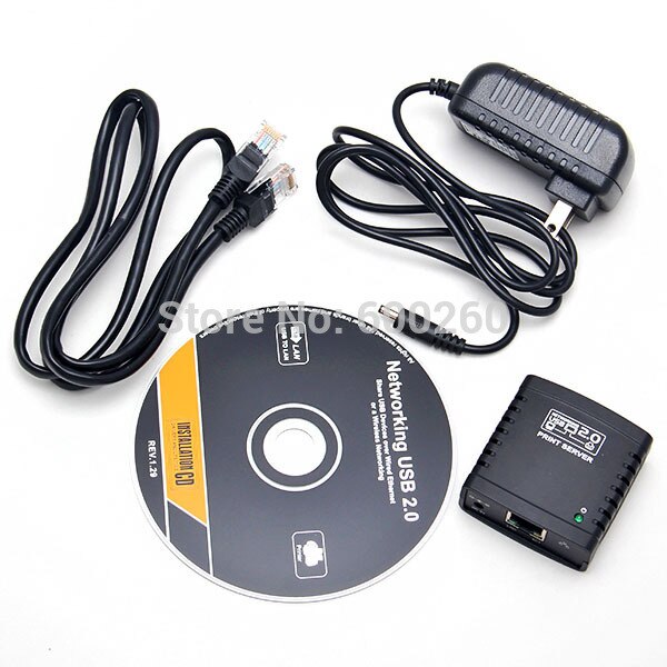 USB 2.0 LRP Print Server Share a LAN Networking USB Printer Ethernet Hub Adapter#3320